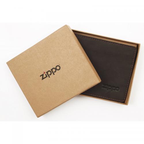 Zippo Leather Bi-Fold Wallet With Coin Compartment - Brown